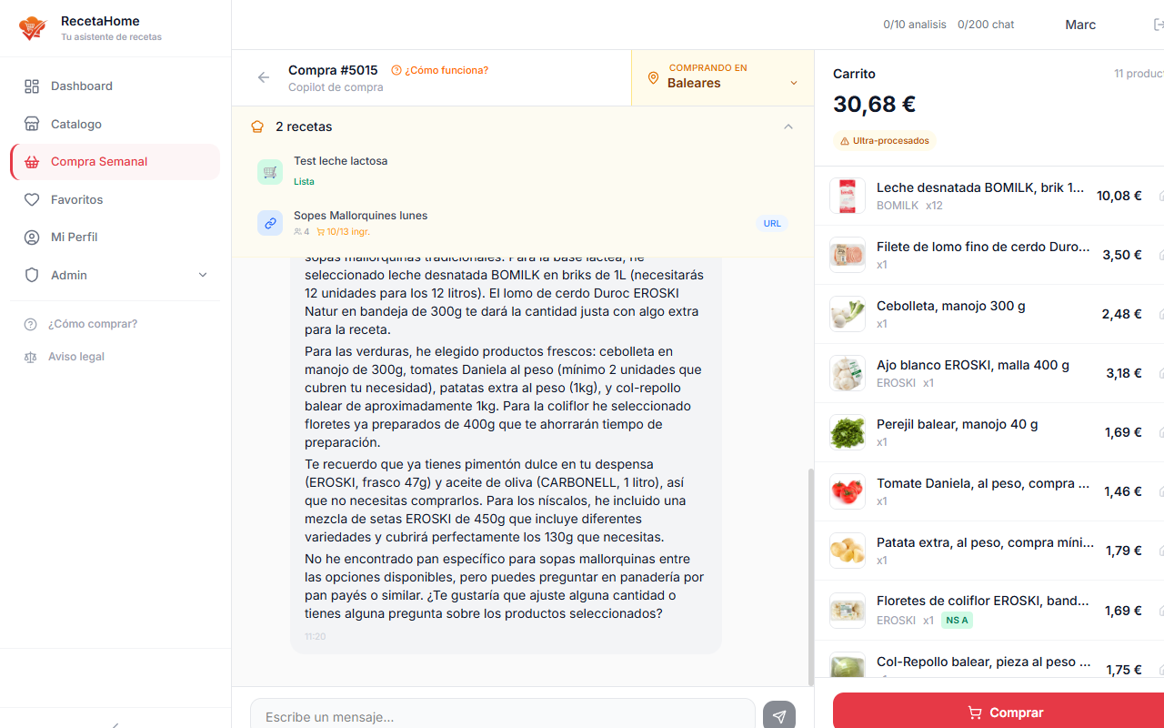RecetaHome - Copilot de compra con IA